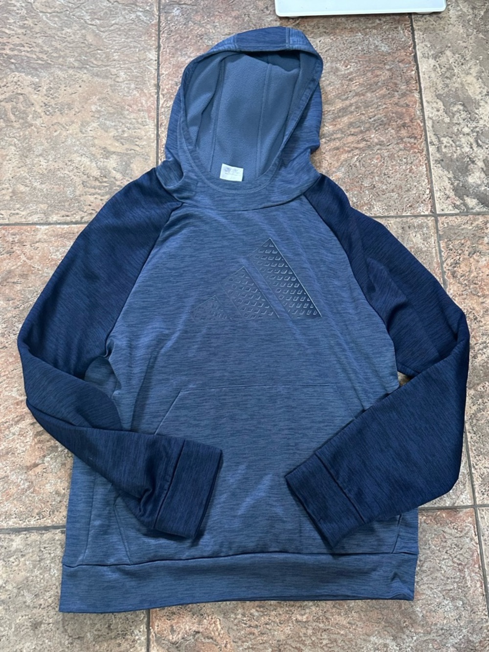 adidas boys Two-Tone Blue Crewneck Hoodie